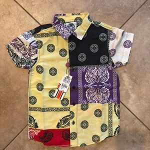 English Laundry Kids Patchwork Bandana Shirt Size 7 NWT Multicolor